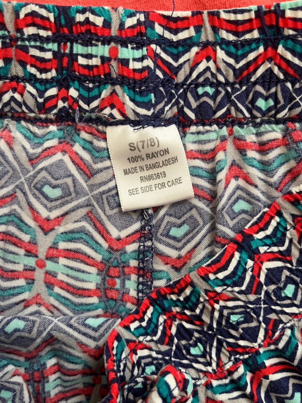 Girls Size 7 / 8 Patterned Soft Shorts 100% Rayon Flowy Summer Colorful Shorts - Picture 3 of 11